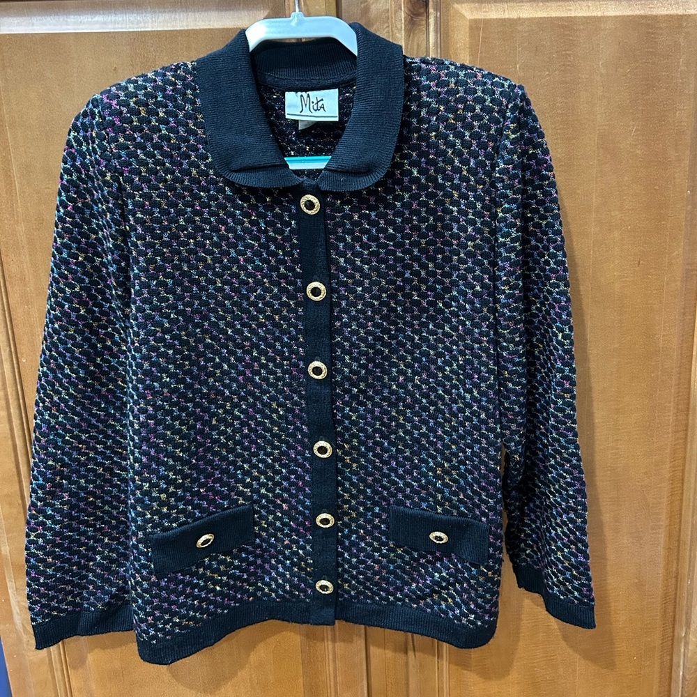 MIA Women's Black Multicolor Button-Up Blazer ( Used But in Great Condition)